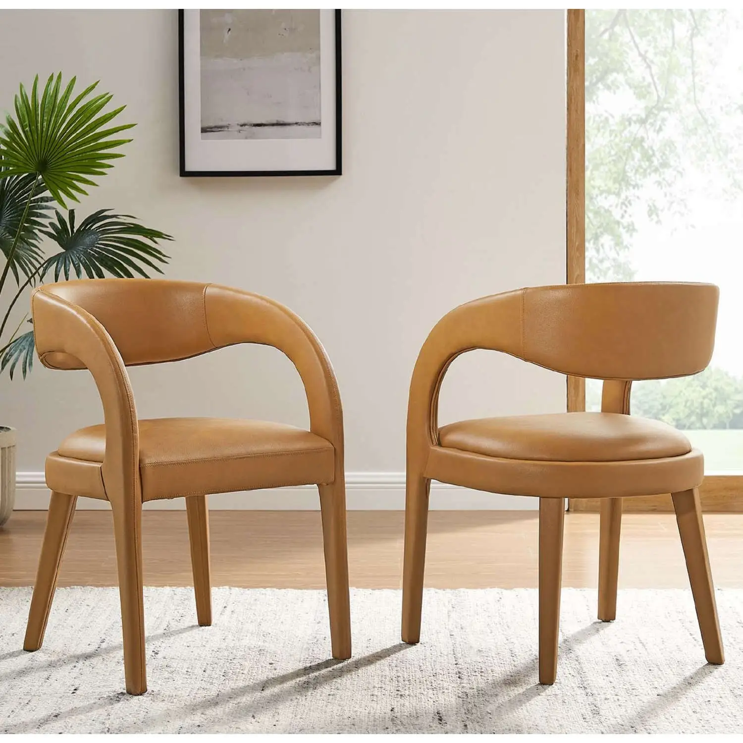 Pinnacle Vegan Leather Dining Chair Set of 2 - Thumbnail 3