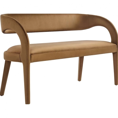 Pinnacle Accent Bench in Brown Velvet