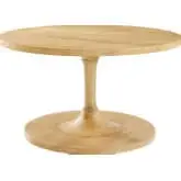 Lina Round Coffee Table in Oak Finish Mango Wood