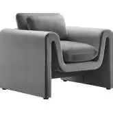 Waverly Accent Arm Chair in Gray Performance Velvet