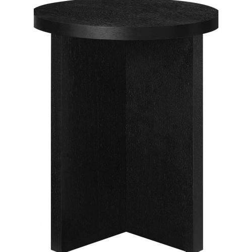 Silas Round Side Table in Black Mango Wood