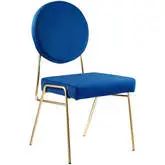 Craft Dining Chair in Navy Blue Velvet & Gold Stainless Steel (Set of 2)