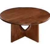 Rivian Round 34" Coffee Table in Walnut Finish Wood