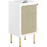 Chaucer 18" Bathroom Vanity Cabinet (Sink Basin Not Included) in White Wood Grain & Rattan