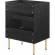 Chaucer 24" Bathroom Vanity Cabinet (Sink Basin Not Included) in Black Wood Grain & Rattan