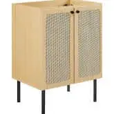 Chaucer 24" Bathroom Vanity Cabinet (Sink Basin Not Included) in Oak Wood Grain & Rattan