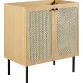 Chaucer 30" Bathroom Vanity Cabinet (Sink Basin Not Included) in Oak Wood Grain & Rattan