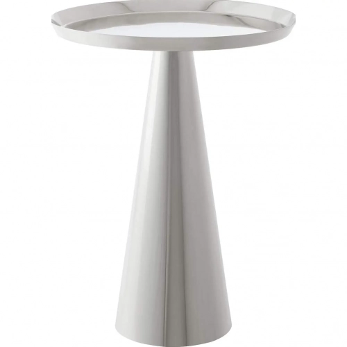 Maren Round Side Table in Nickel Iron