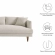 Zoya Down Filled Overstuffed Sectional Sofa with Left Facing Chaise in Ivory Fabric