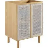 Calla 24" Bathroom Vanity Cabinet (Sink Not Included) in Oak Finish & White Perforated Metal