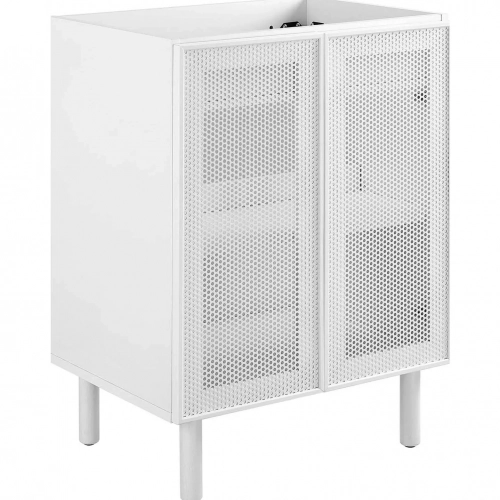 Calla 24" Bathroom Vanity Cabinet (Sink Not Included) in White Finish & White Perforated Metal
