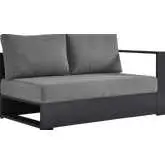 Tahoe Outdoor Modular Right Facing Loveseat in Gray Aluminum & Charcoal Fabric