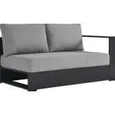 Tahoe Outdoor Modular Right Facing Loveseat in Gray Aluminum & Gray Fabric