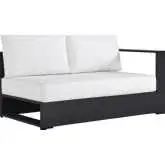 Tahoe Outdoor Modular Right Facing Loveseat in Gray Aluminum & White Fabric