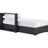 Tahoe Outdoor Modular Left Facing Chaise Lounge in Gray Aluminum & White Fabric