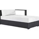 Tahoe Outdoor Modular Right Facing Chaise Lounge in Gray Aluminum & White Fabric