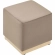 Tilden 17" Square Ottoman in Taupe Performance Velvet & Natural Finish Wood