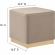 Tilden 17" Square Ottoman in Taupe Performance Velvet & Natural Finish Wood