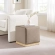 Tilden 17" Square Ottoman in Taupe Performance Velvet & Natural Finish Wood
