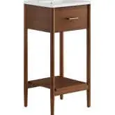 Zaire 18" Bathroom Vanity in White Ceramic & Walnut Finish Wood