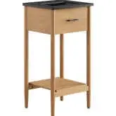 Zaire 18" Bathroom Vanity in Black Ceramic & Natural Finish Wood