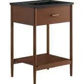 Zaire 24" Bathroom Vanity in Black Ceramic & Walnut Finish Wood
