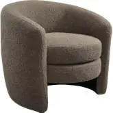 Affinity Curved Back Accent Arm Chair in Pebble Boucle Fabric