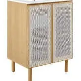 Calla 24" Bathroom Vanity in White Ceramic, White Oak Finish & White Perforated Metal