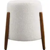 Riven Ottoman in Cloud White Boucle & Wood