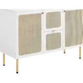 Chaucer 48" Single Sink Bathroom Vanity in White Ceramic, White Wood Grain & Rattan