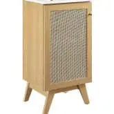 Soma 18" Bathroom Vanity in Oak, Rattan & White Ceramic