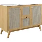 Soma 48" Single Sink Bathroom Vanity in Oak, Rattan & White Ceramic