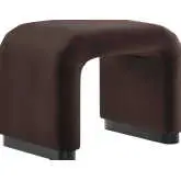 Koda Waterfall Stool in Chocolate Brown Performance Velvet & Black Wood