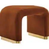 Koda Waterfall Stool in Rust Performance Velvet & Brass