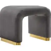Koda Waterfall Stool in Storm Gray Performance Velvet & Brass