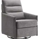 Etta Swivel Lounge Chair in Light Gray Suede Fabric