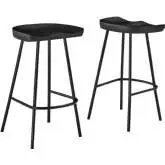 Concord Backless Counter Stool in Black Wood & Metal (Set of 2)