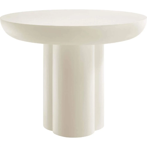 Caspian 40" Round Dining Table in White Concrete