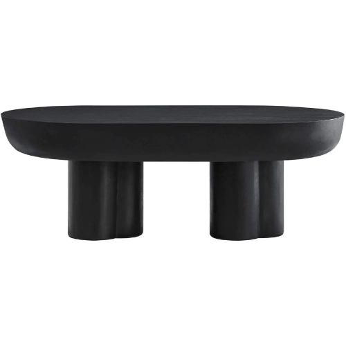Caspian Oval Coffee Table in Black Concrete