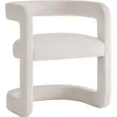 Winslow Barrel Dining Chair in Alabaster White Performance Velvet