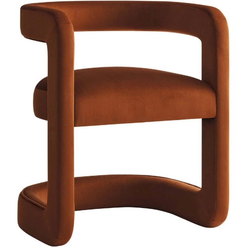 Winslow Barrel Accent Chair in Rust Performance Velvet