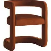 Winslow Barrel Accent Chair in Rust Performance Velvet