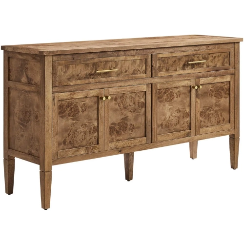 Elysian 62" Sideboard in Brown Finish Burl Wood Veneer