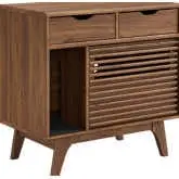 Render Cat Cabinet in Walnut Finish Wood