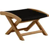 Vienna Outdoor Folding Ottoman in Black Rope & Teak Wood
