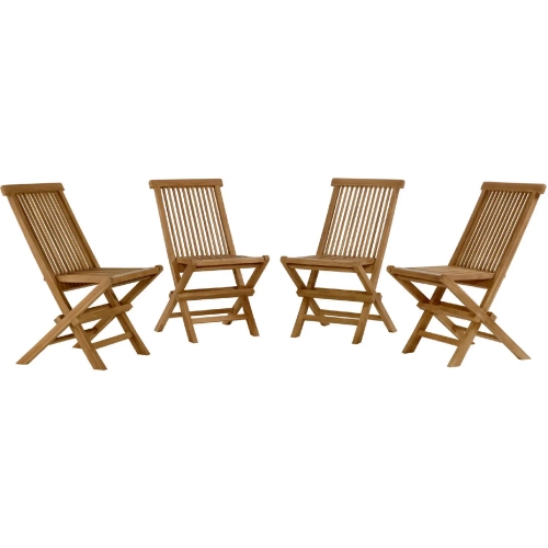 Vienna Outdoor Folding Dining Chair in Teak Wood (Set of 4)