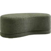 Nimbus 48" Curved Ottoman Bench in Sage Chenille Fabric