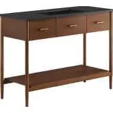 Zaire 48" Single Sink Bathroom Vanity in Black Ceramic & Walnut Finish Wood