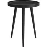 Chiro Round Side Table in Black Finish Wood