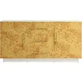 Abel 59" TV Stand Sideboard Buffet in White & Burl Wood